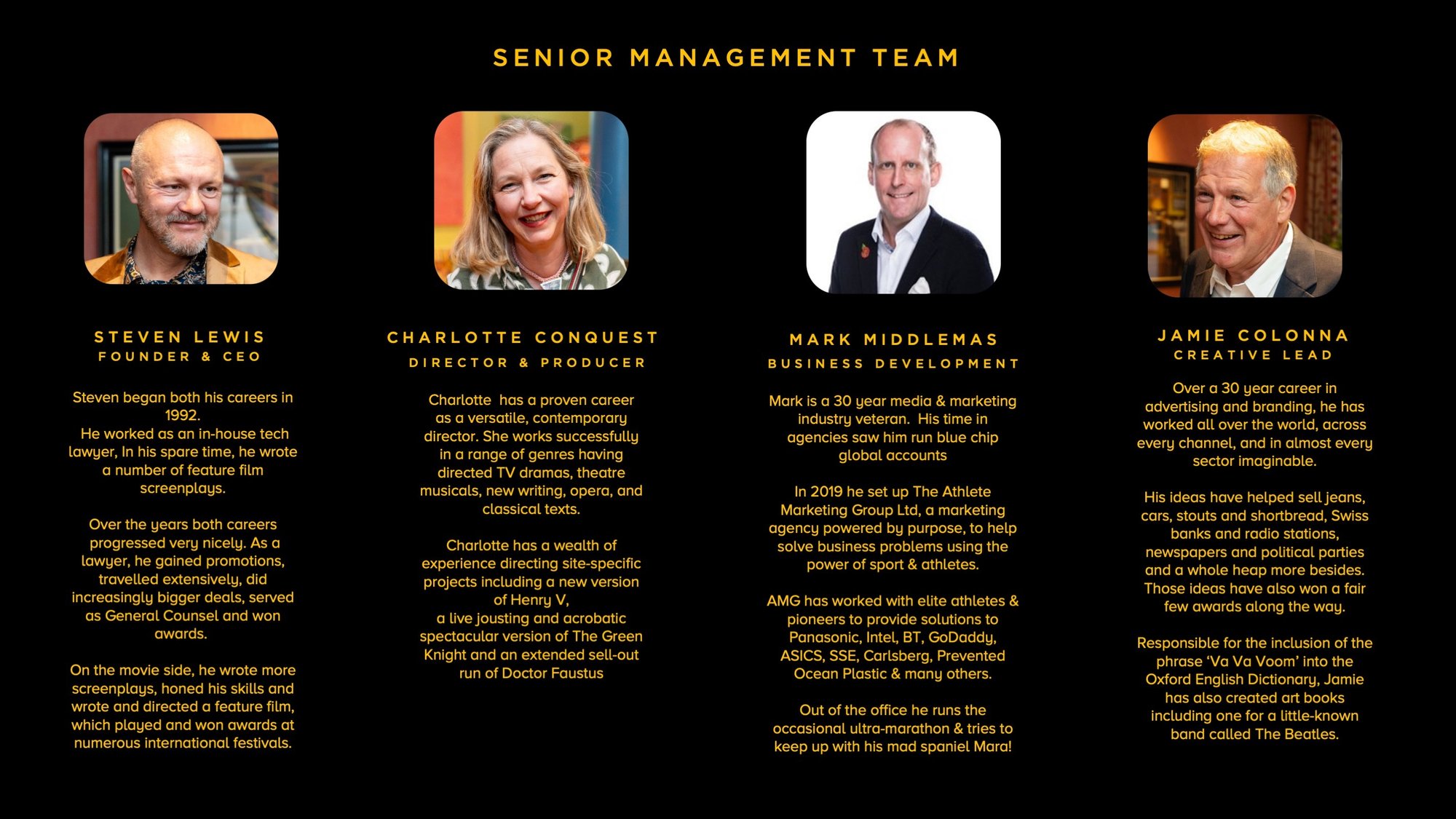 Senior Management Team Senior Management Team